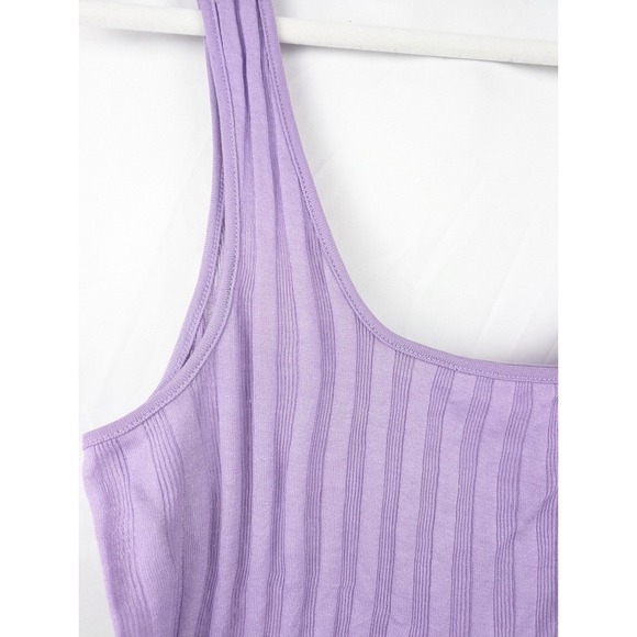Vince 100% Cotton Ribbed Tank Top Lavender Purple L Sleeveless Layering Luxury - Picture 7 of 10